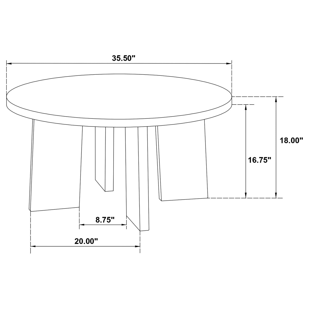 Strouse 2-Piece Round Coffee and End Table Set - Black