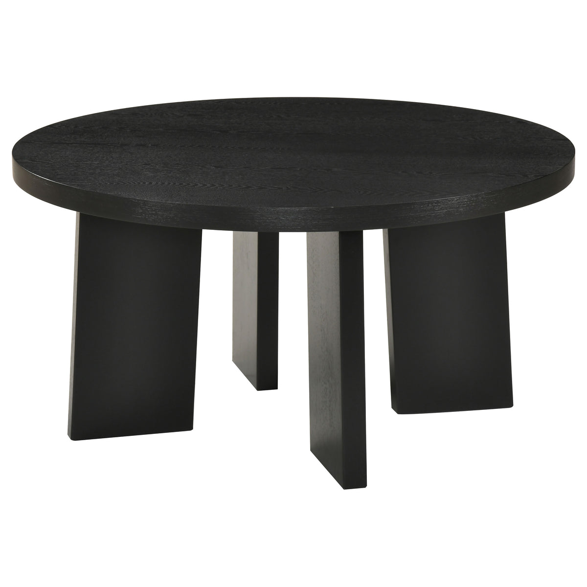 Strouse 3-Piece Round Coffee and End Table Set - Black