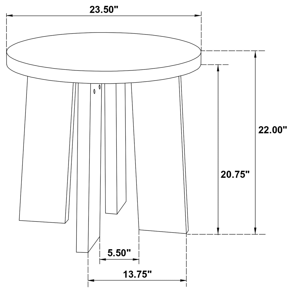 Strouse Contemporary Round End Table - Walnut