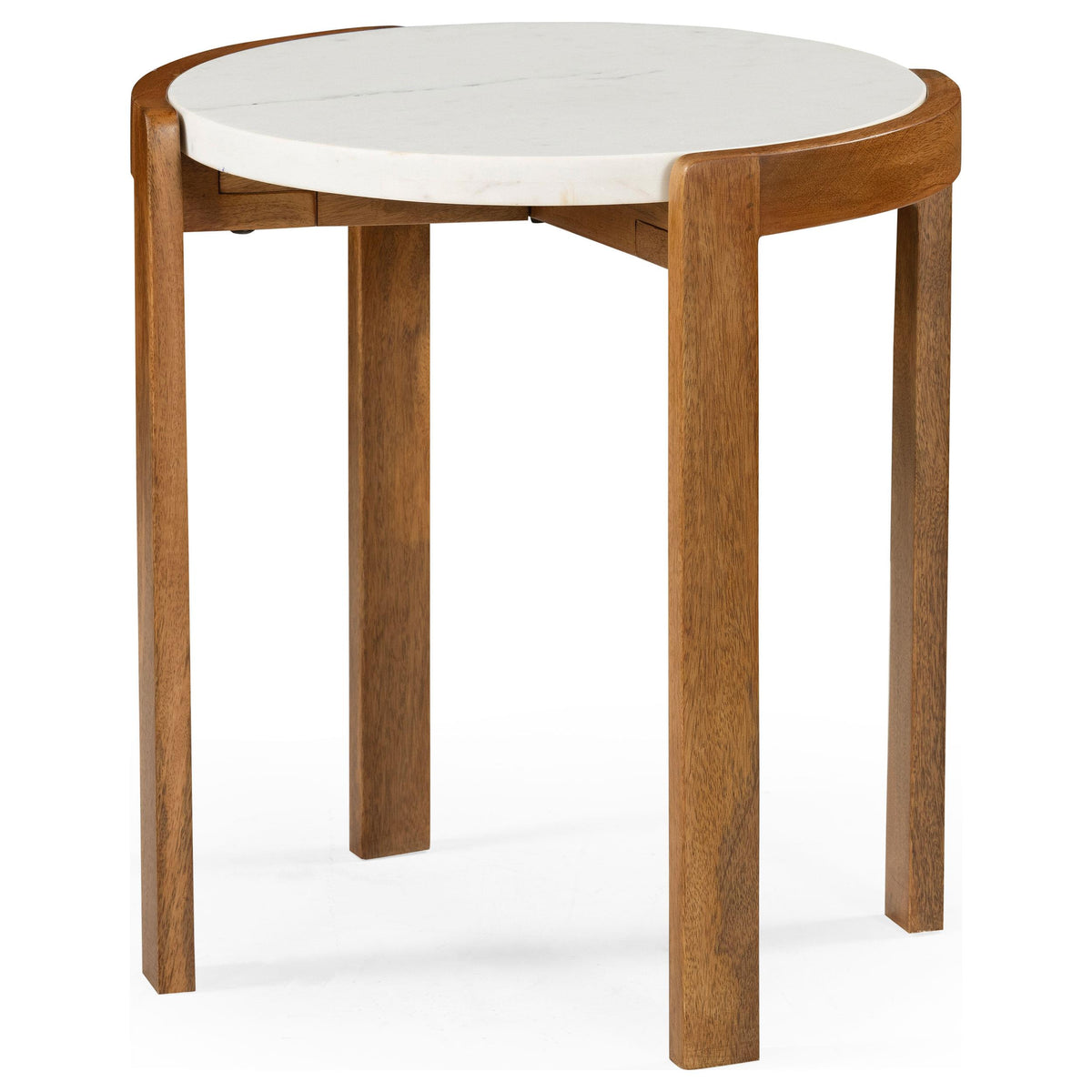 India End Table Brown and White