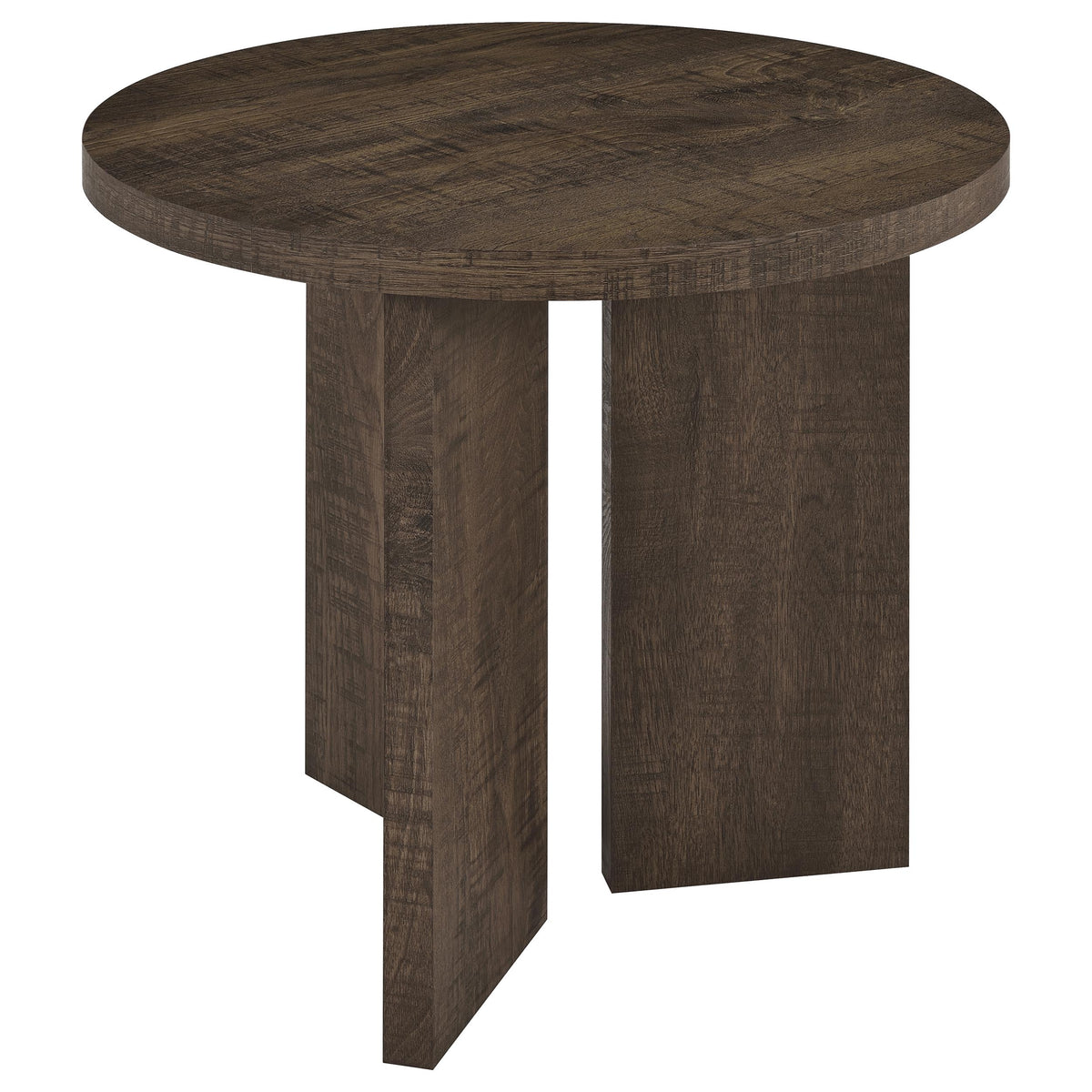 Aragon 2-Piece Round Coffee and End Table Set - Dark Rustic Mango
