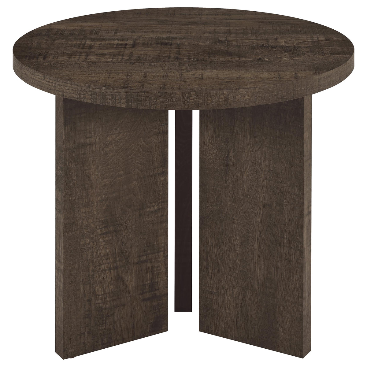 Aragon 2-Piece Round Coffee and End Table Set - Dark Rustic Mango