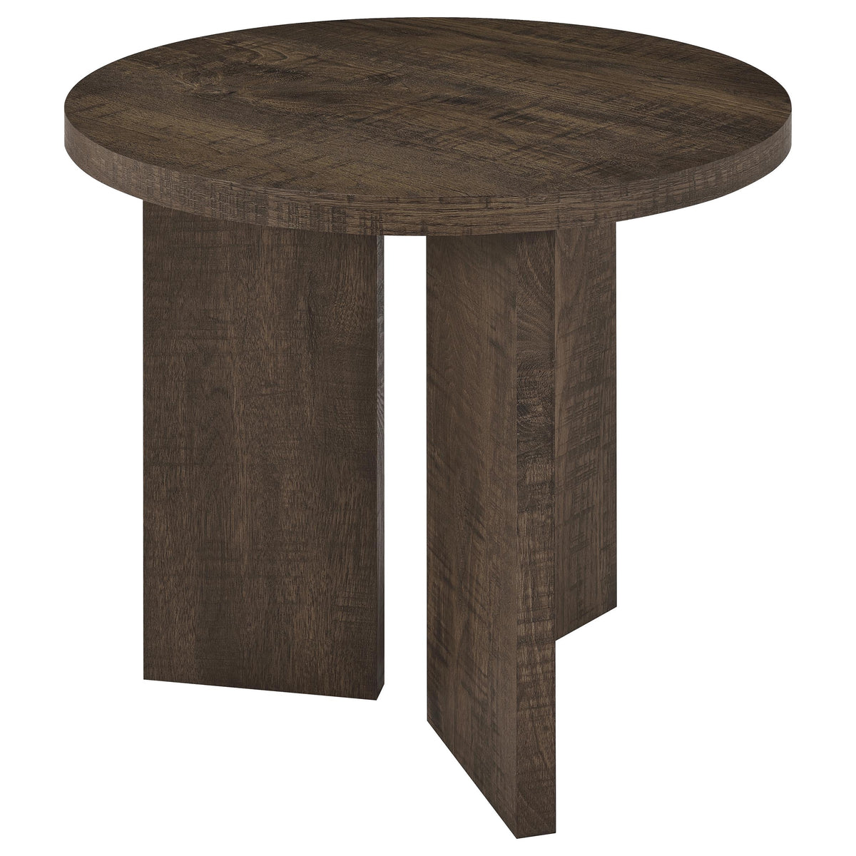 Aragon 2-Piece Round Coffee and End Table Set - Dark Rustic Mango