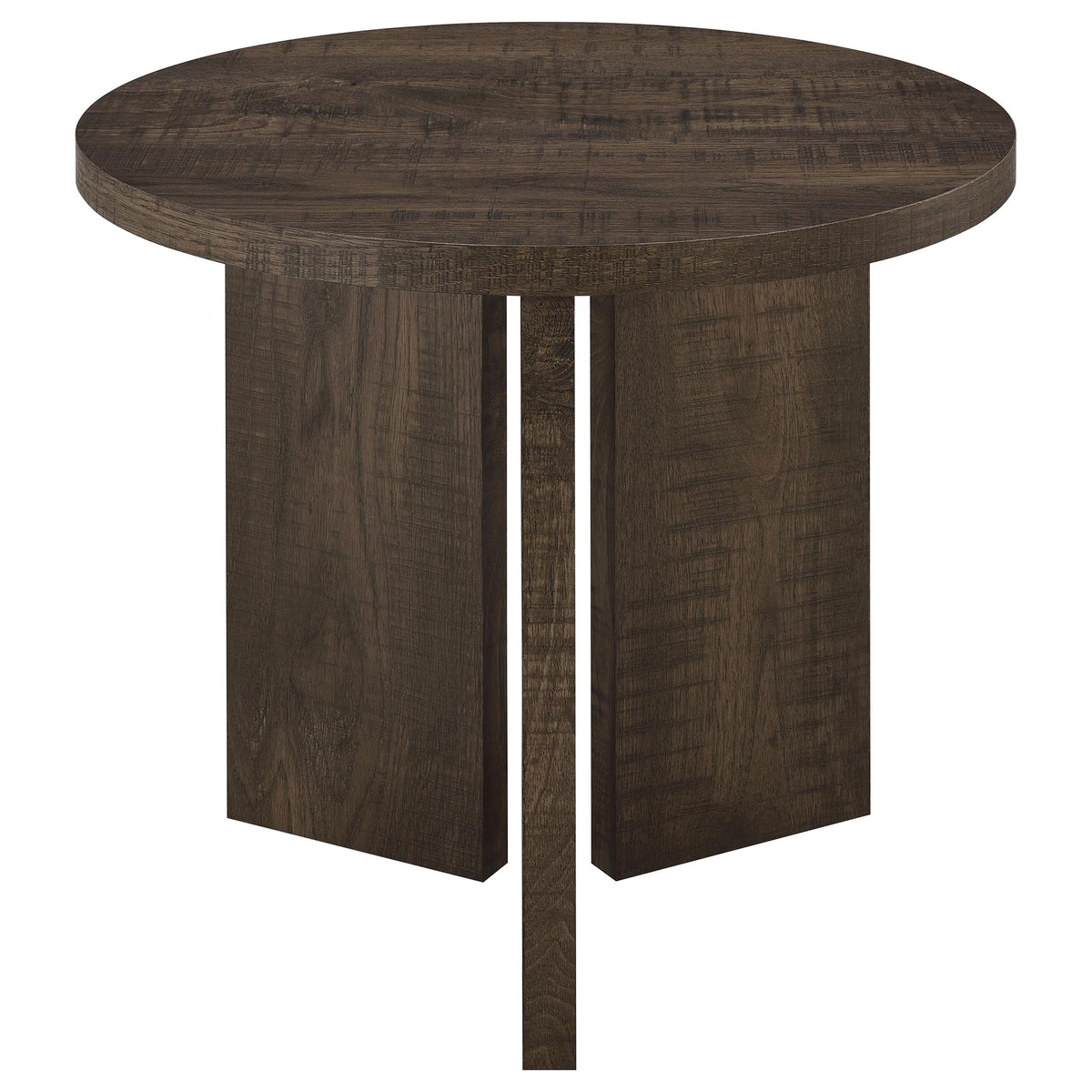 Aragon 2-Piece Round Coffee and End Table Set - Dark Rustic Mango