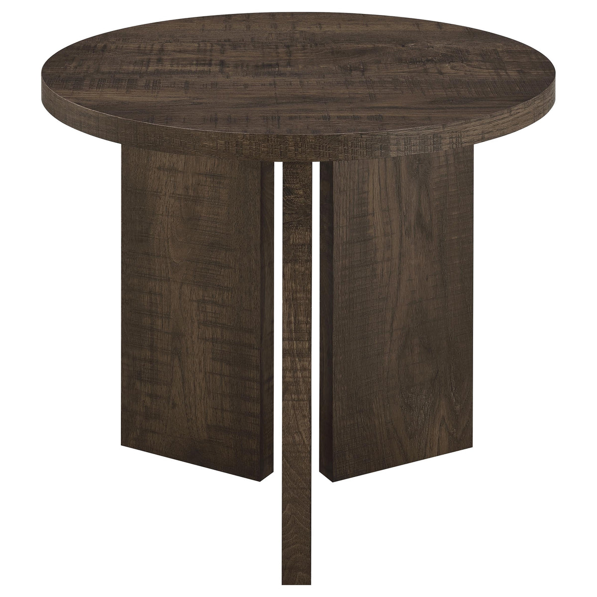Aragon 2-Piece Round Coffee and End Table Set - Dark Rustic Mango