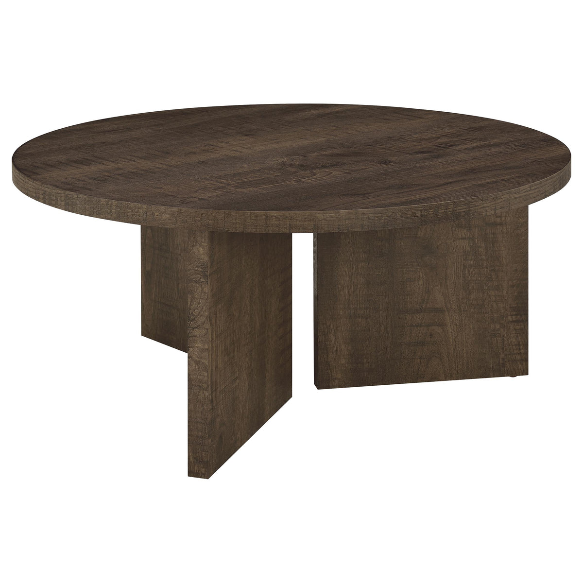 Aragon 2-Piece Round Coffee and End Table Set - Dark Rustic Mango