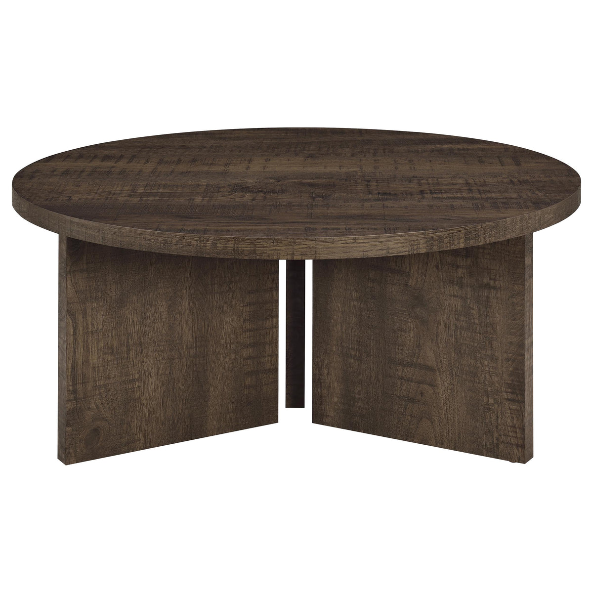 Aragon 2-Piece Round Coffee and End Table Set - Dark Rustic Mango