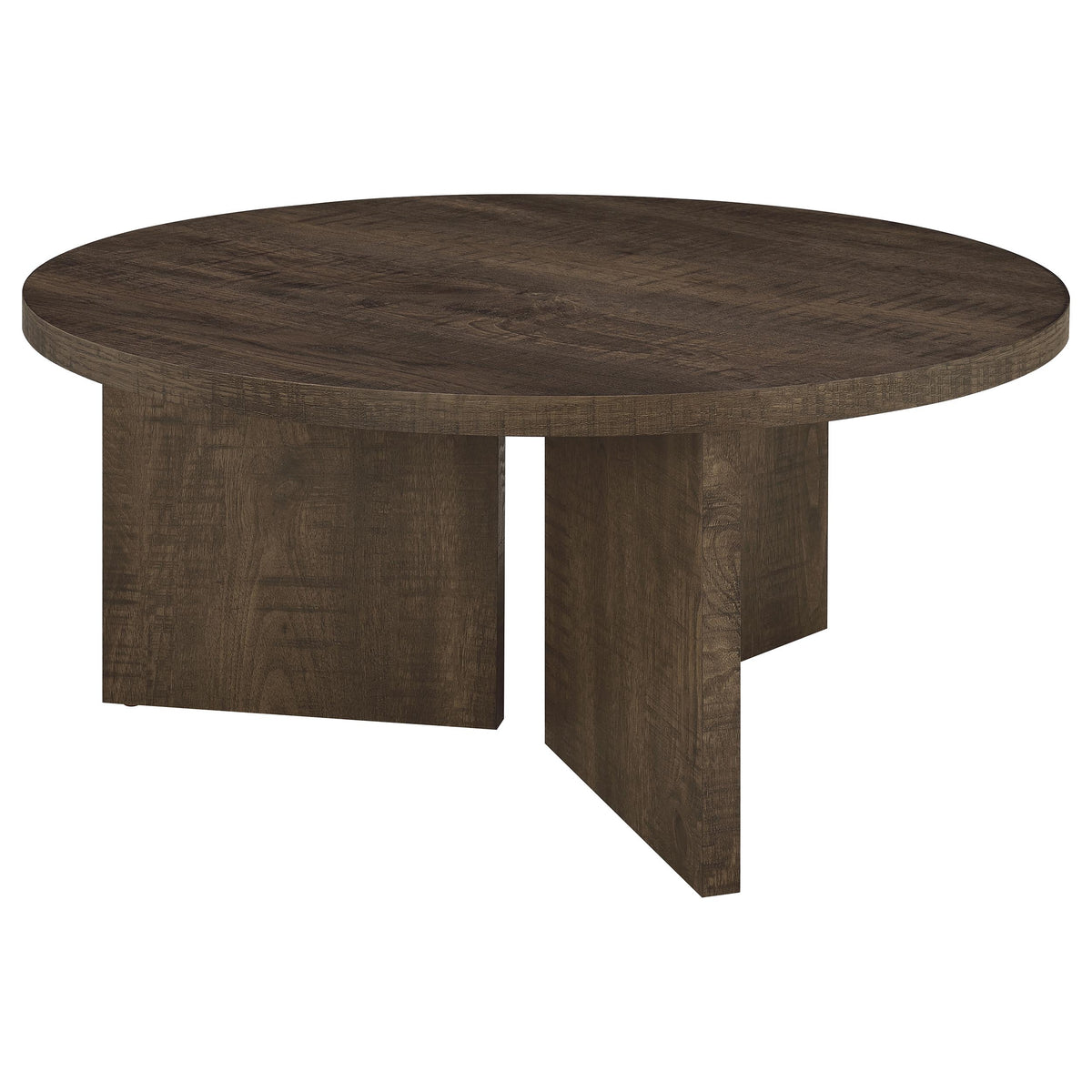 Aragon 2-Piece Round Coffee and End Table Set - Dark Rustic Mango