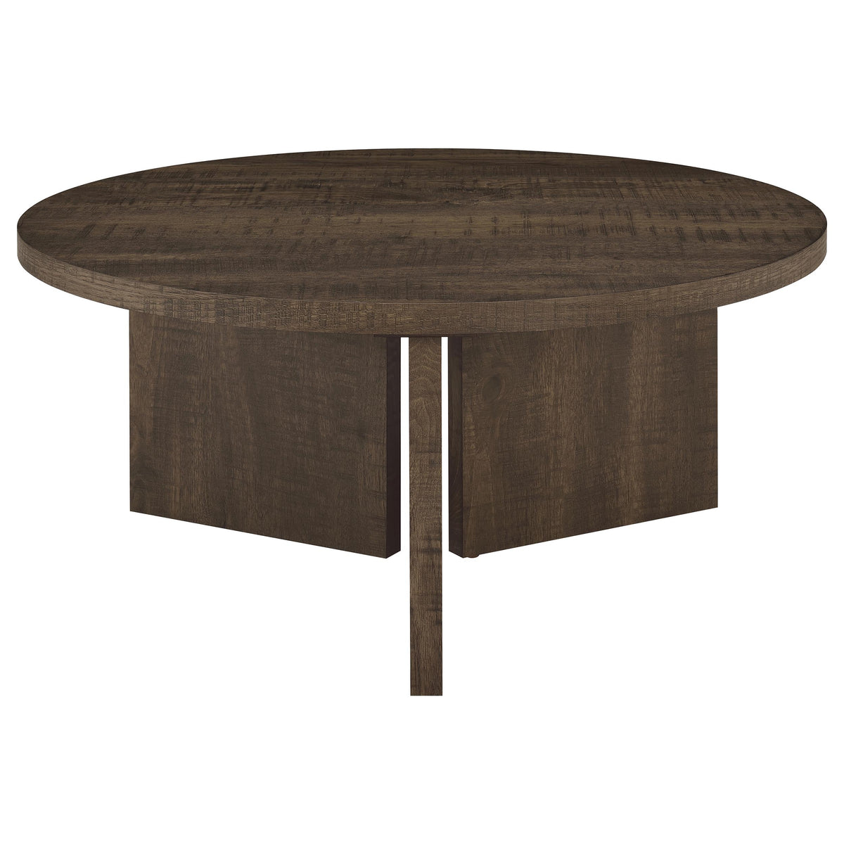 Aragon 2-Piece Round Coffee and End Table Set - Dark Rustic Mango
