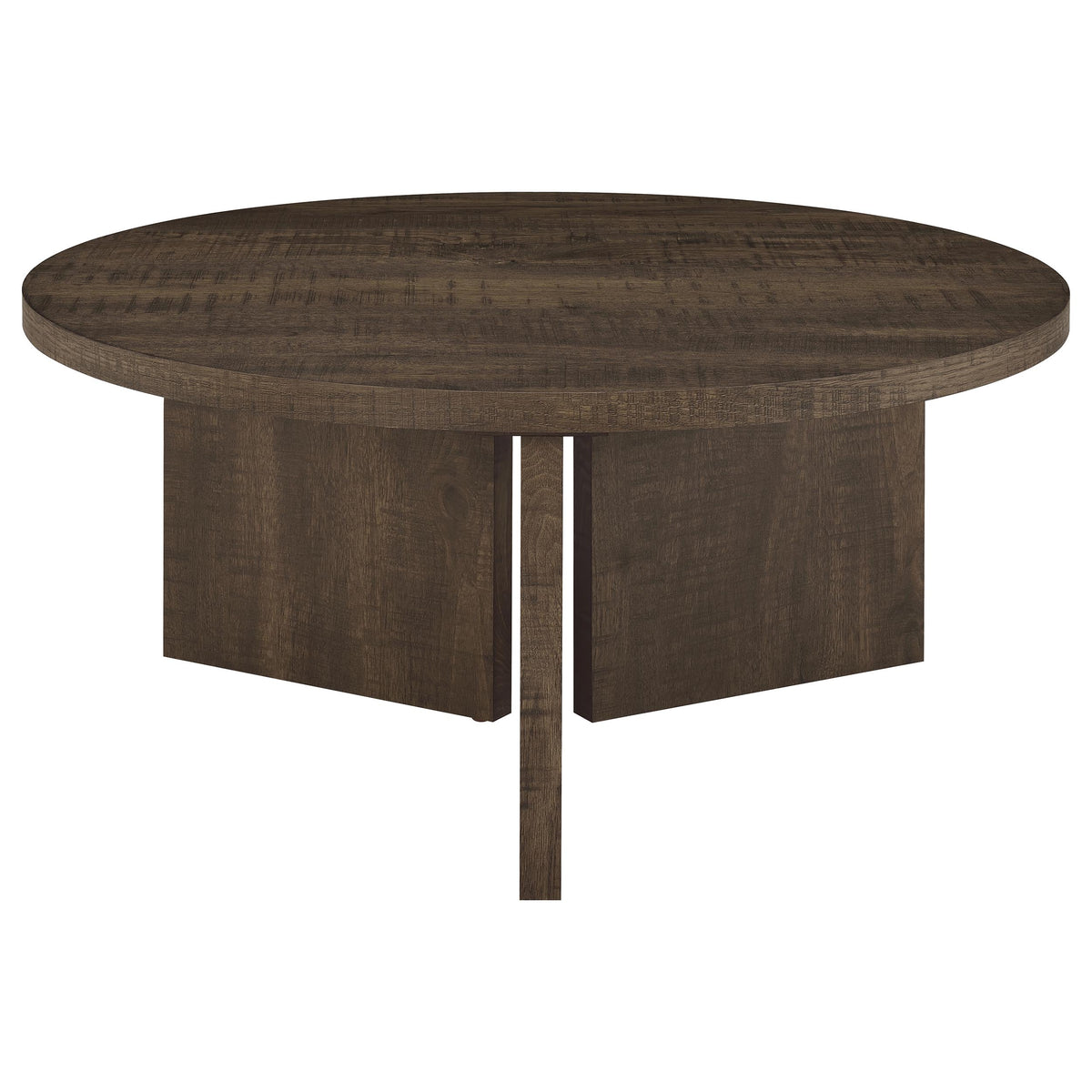 Aragon 2-Piece Round Coffee and End Table Set - Dark Rustic Mango