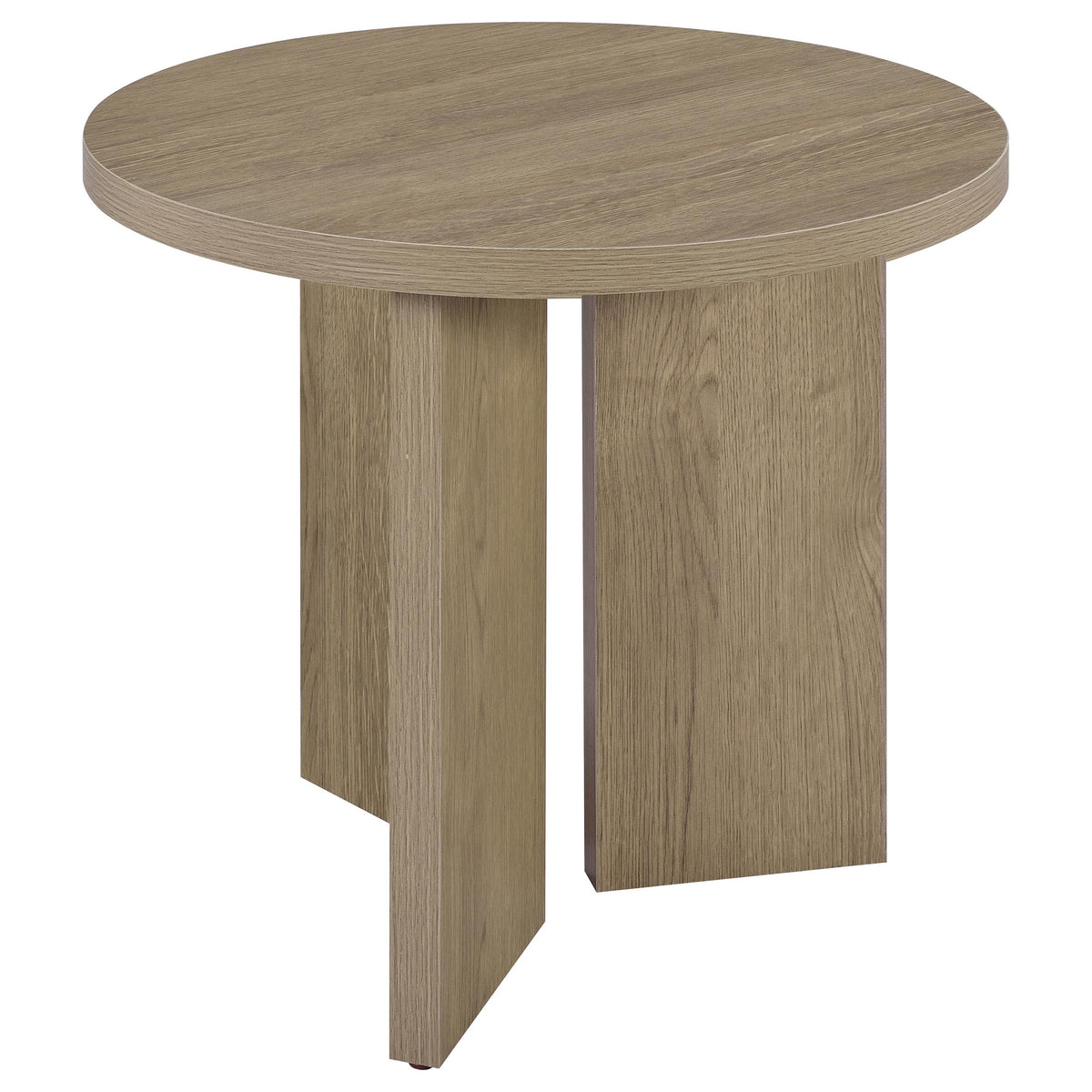 Aragon 2-Piece Round Coffee and End Table Set - Latte