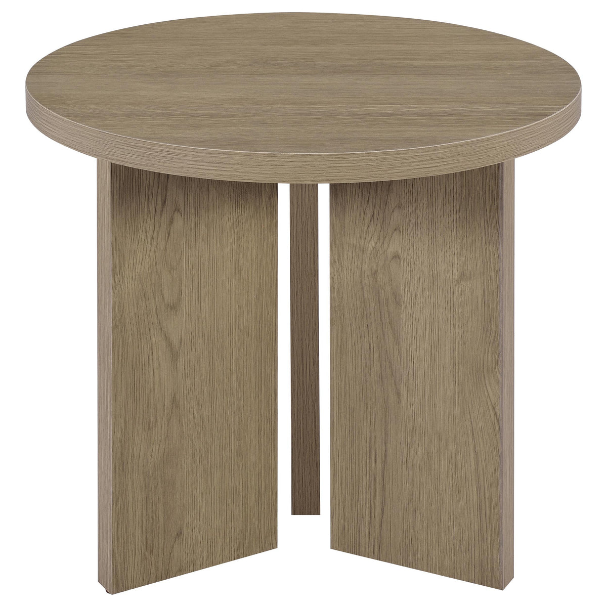 Aragon 2-Piece Round Coffee and End Table Set - Latte