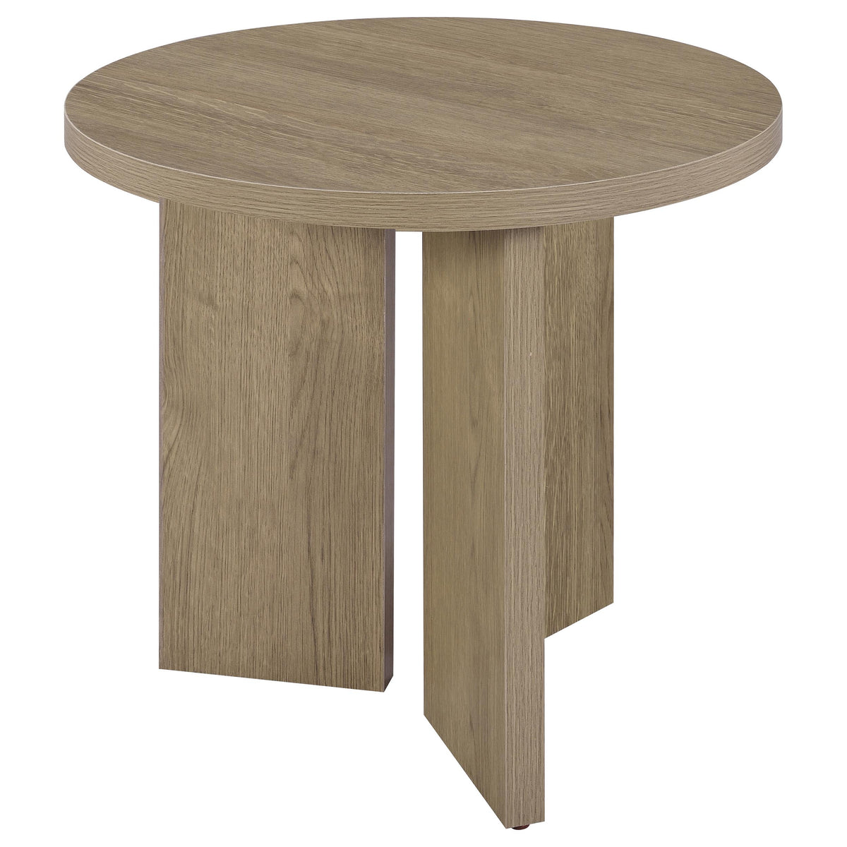 Aragon 2-Piece Round Coffee and End Table Set - Latte