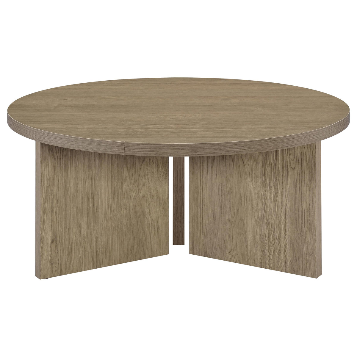Aragon 2-Piece Round Coffee and End Table Set - Latte