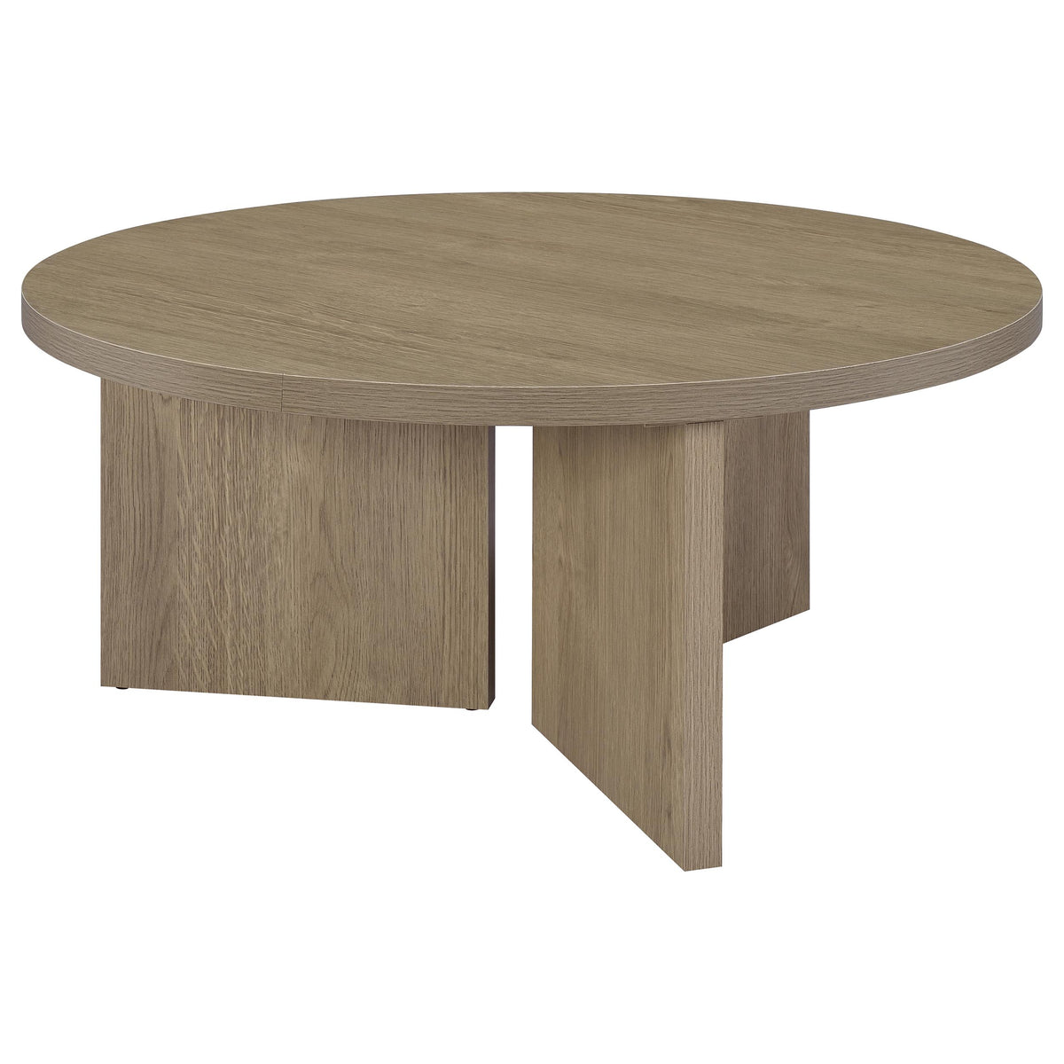 Aragon 2-Piece Round Coffee and End Table Set - Latte