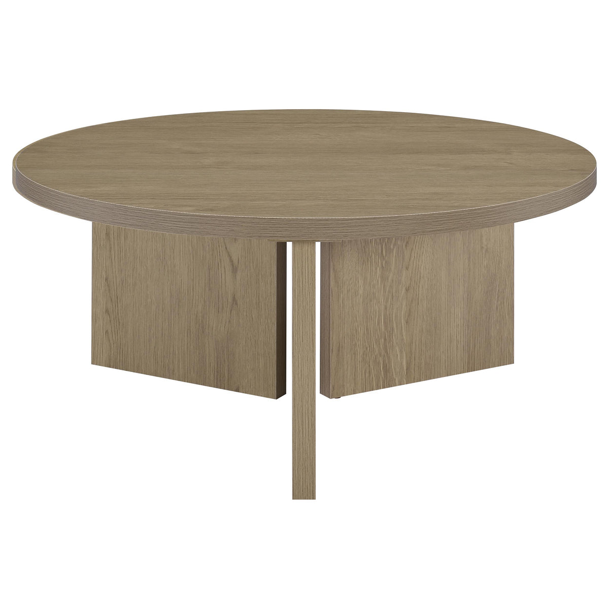 Aragon 2-Piece Round Coffee and End Table Set - Latte