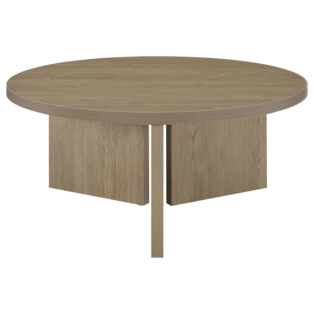Aragon 2-Piece Round Coffee and End Table Set - Latte