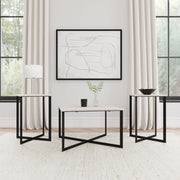 Tobin 3-piece Marble Top Coffee and End Table Set White