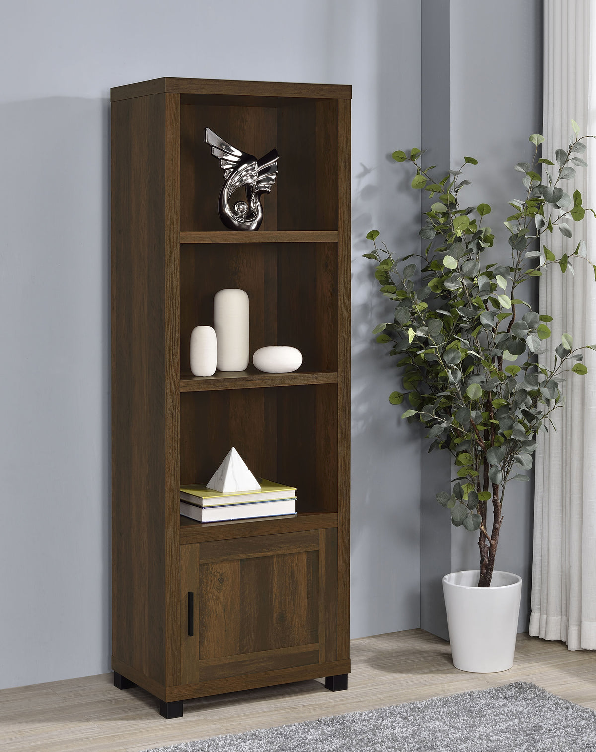 Sachin 3-shelf Engineered Wood Media Tower - Dark Pine