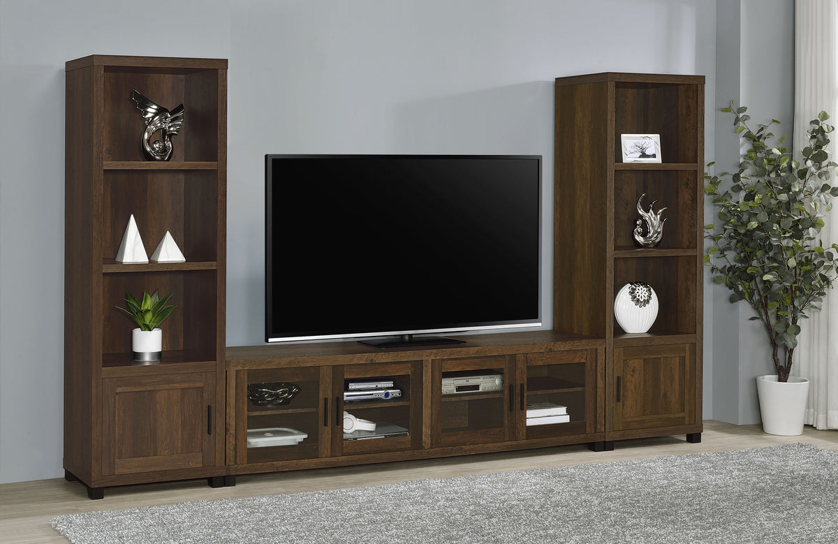 Sachin 3-shelf Engineered Wood Media Tower - Dark Pine
