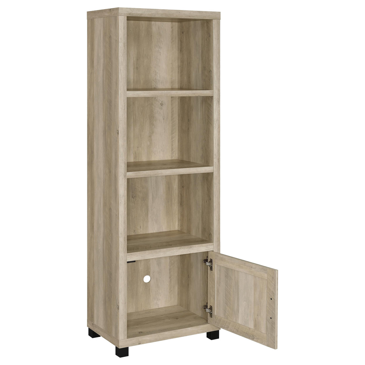 Sachin 3-shelf Engineered Wood Media Tower - Distressed Pine