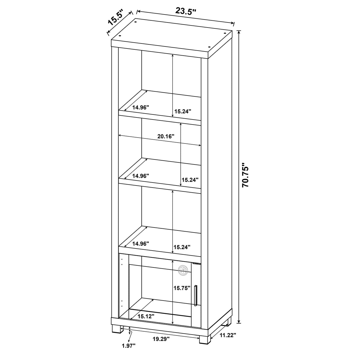 Sachin 3-shelf Engineered Wood Media Tower - Distressed Pine