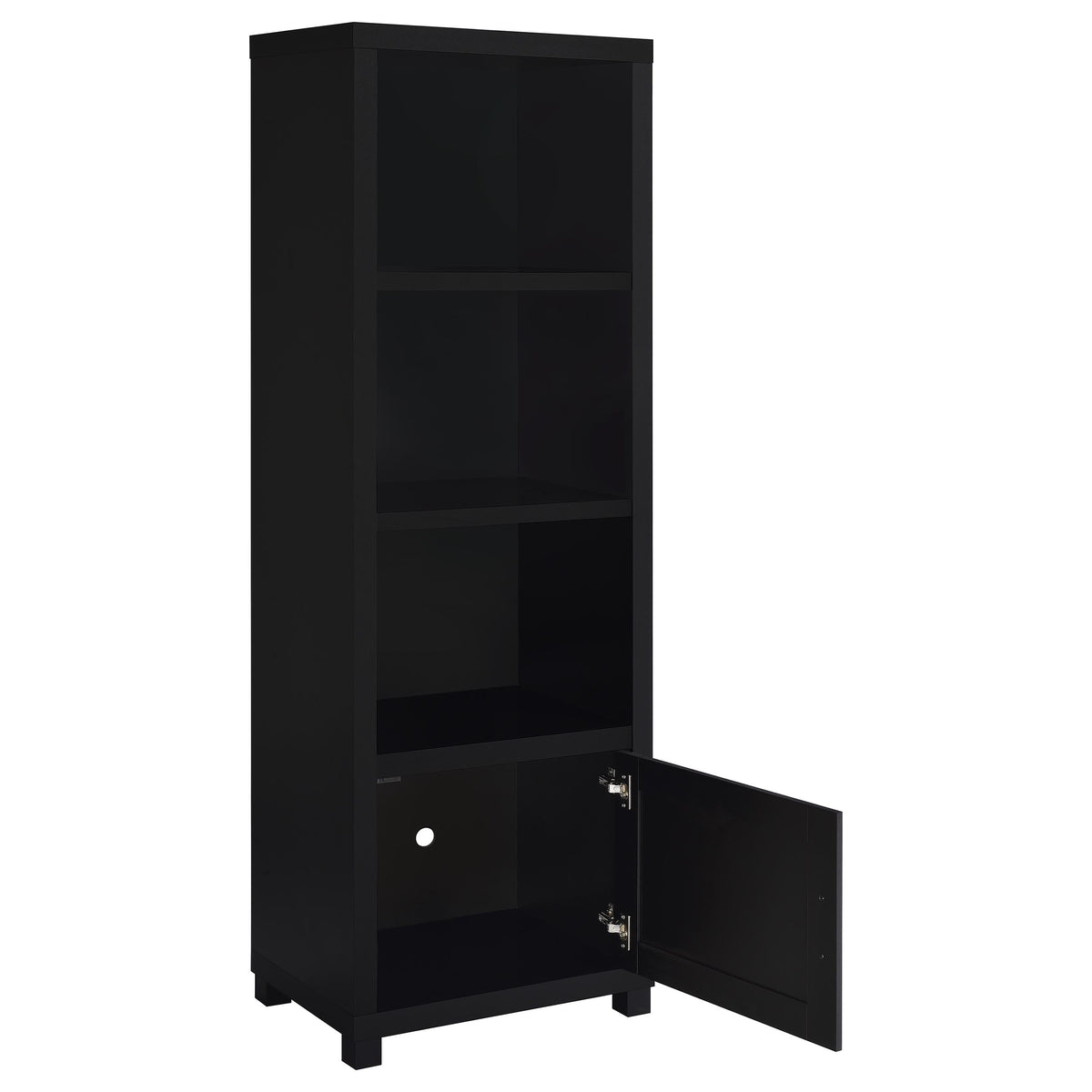 Sachin 3-shelf Engineered Wood Media Tower - Black