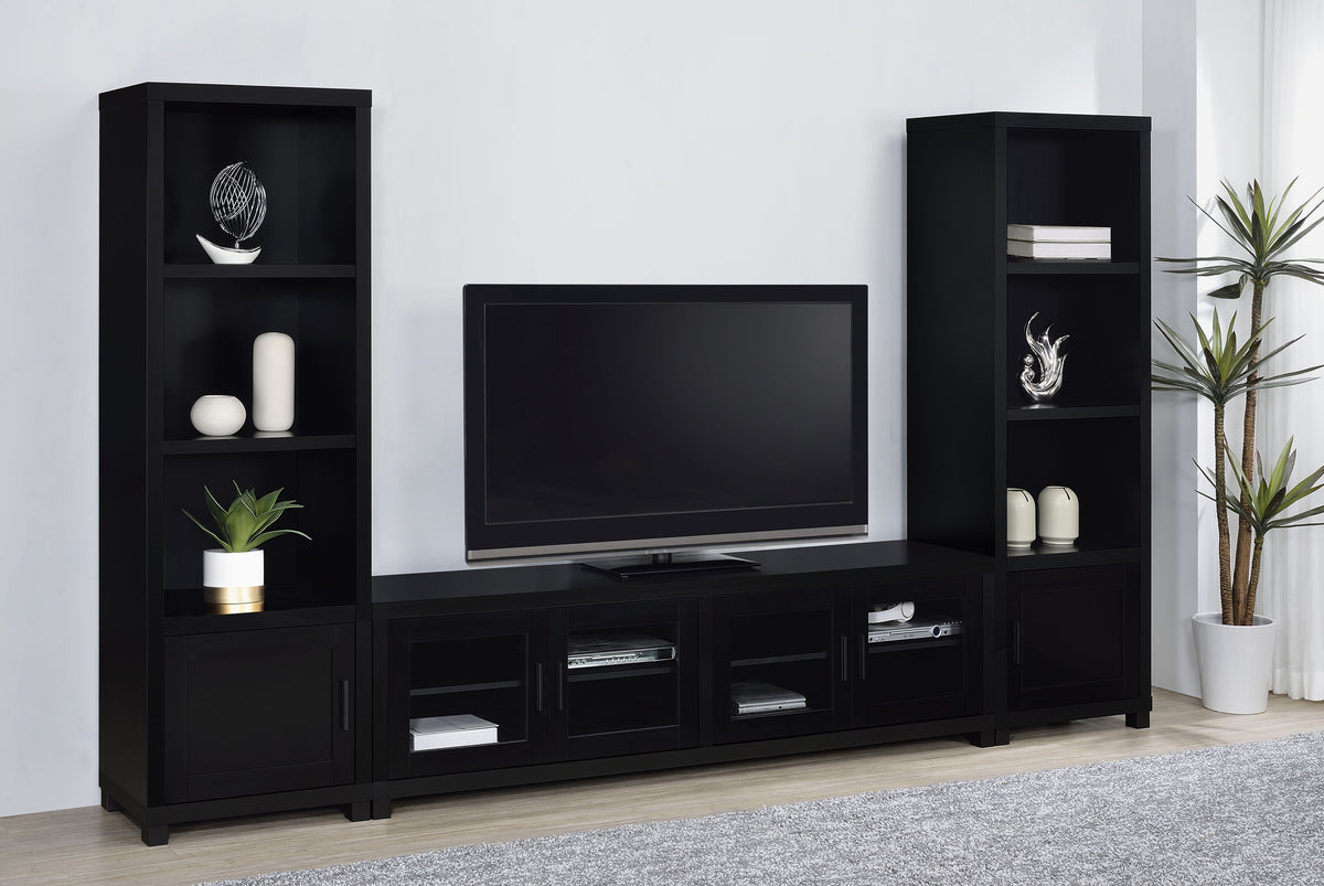Sachin 3-shelf Engineered Wood Media Tower - Black