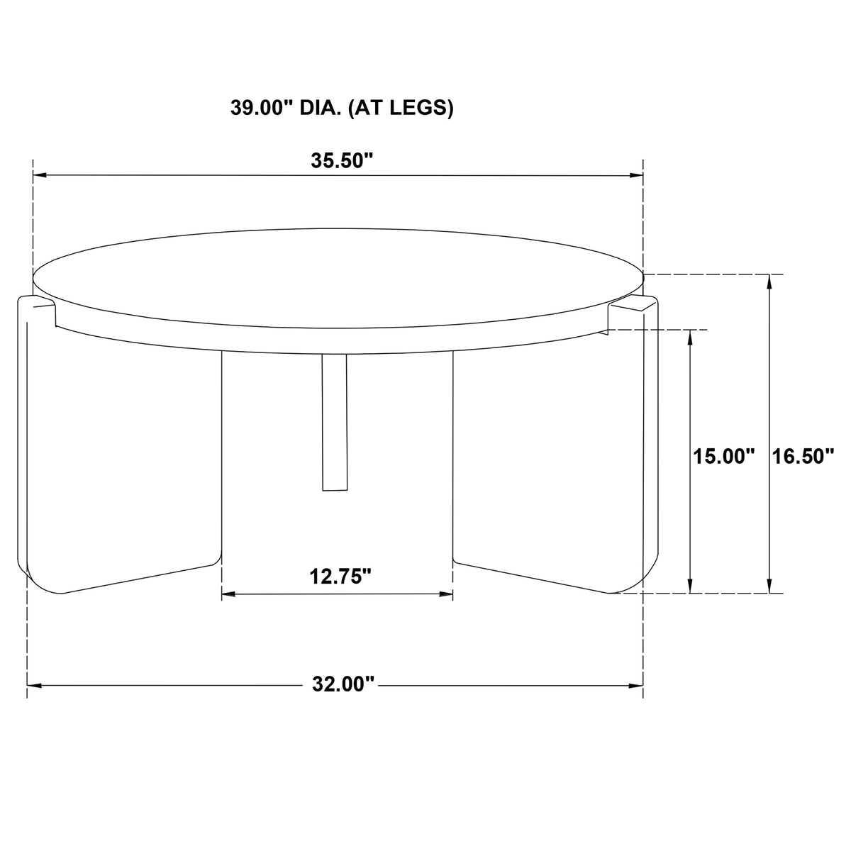 Cordova Round Solid Wood Coffee Table Black