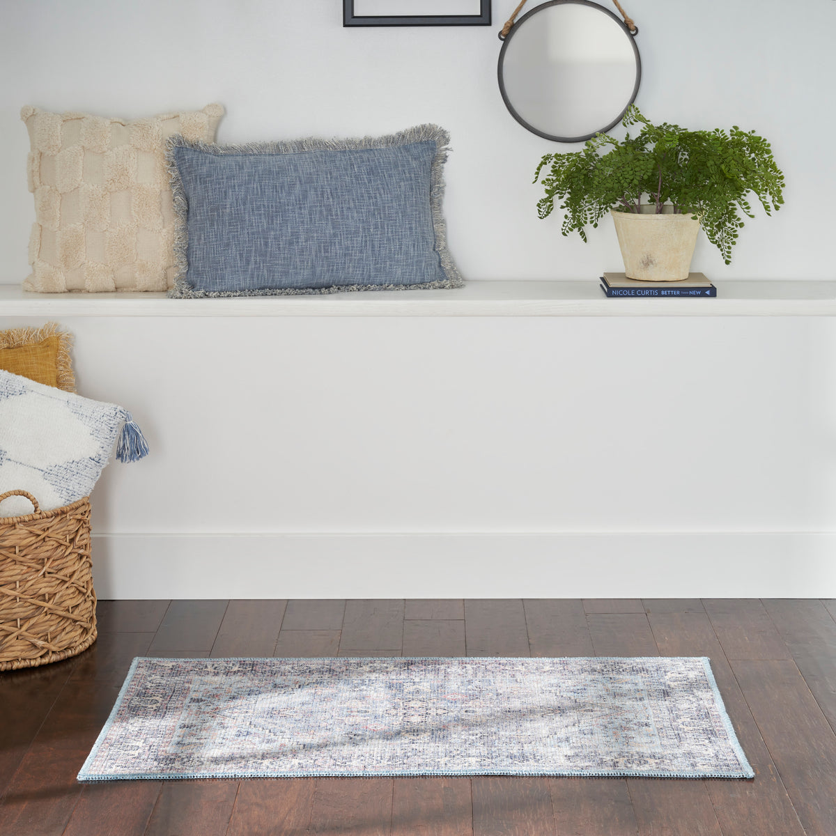 New Concept Washables SR104 Light Grey Blue Rug - room scene