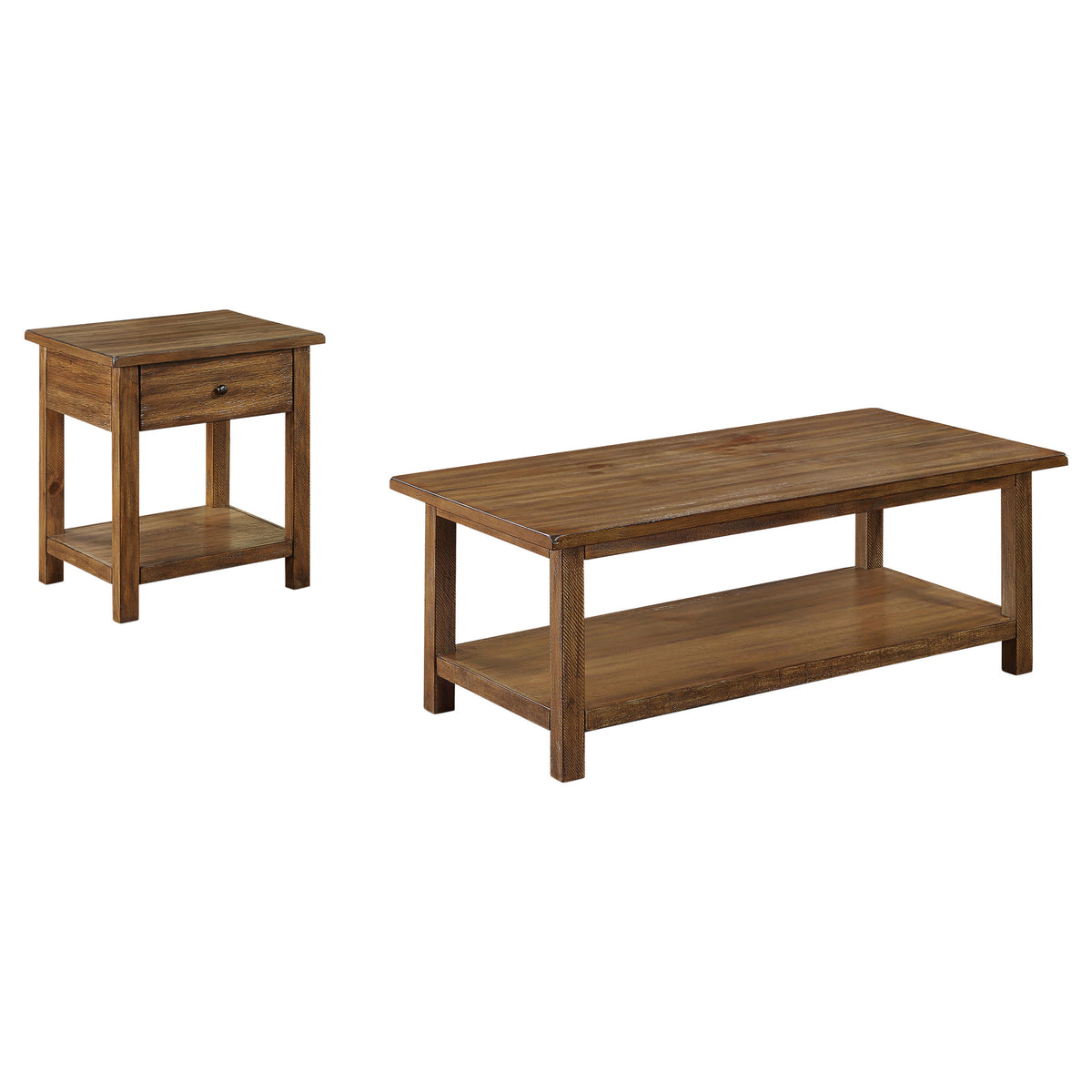 Payne 2-piece Coffee and 1-drawer End Table Set - Distressed Brown