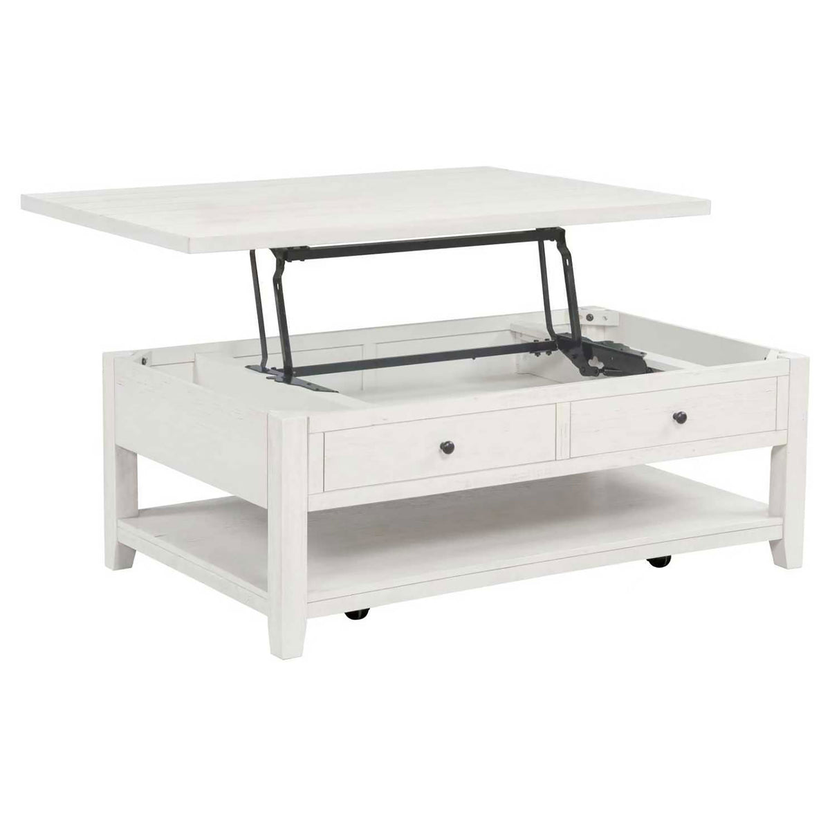 Payne 48-inch Mobile Lift Top Coffee Table Distressed - Distressed White