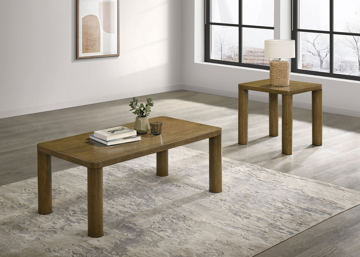 Castlewood 2-piece Cocktail Coffee Table Set Oak - Brown Oak