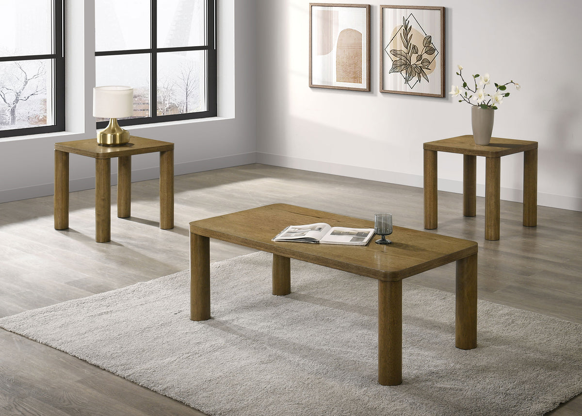 Castlewood 3-piece Cocktail Coffee Table Set Oak - Brown Oak