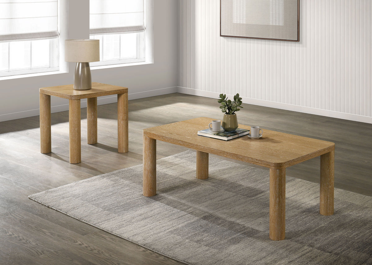 Castlewood 2-piece Cocktail Coffee Table Set Oak - Light Oak