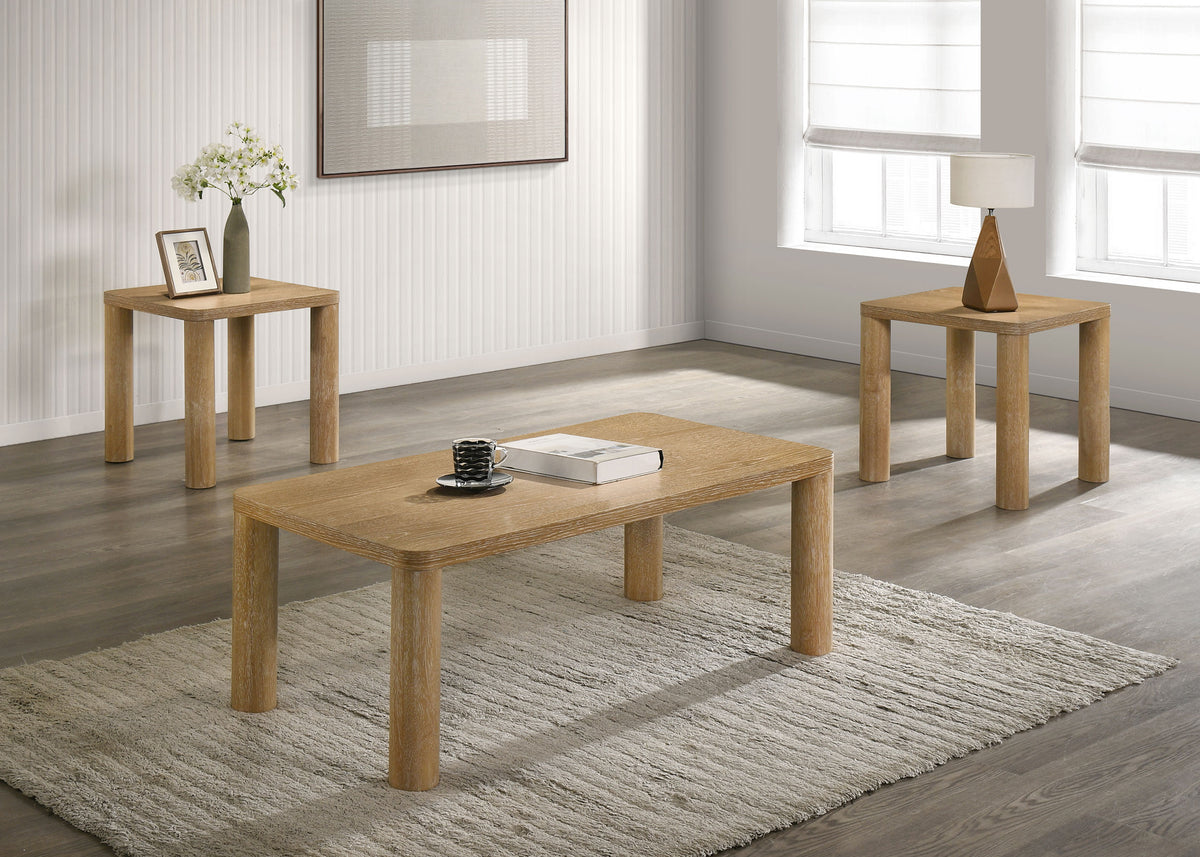 Castlewood 3-piece Cocktail Coffee Table Set Oak - Light Oak