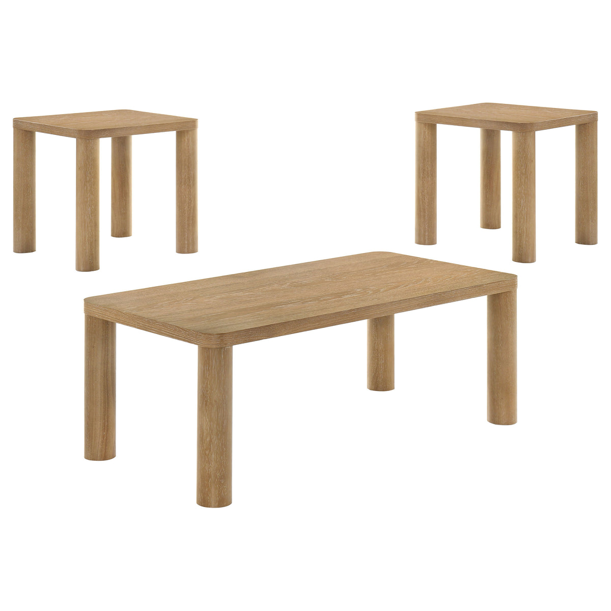 Castlewood 3-piece Cocktail Coffee Table Set Oak - Light Oak