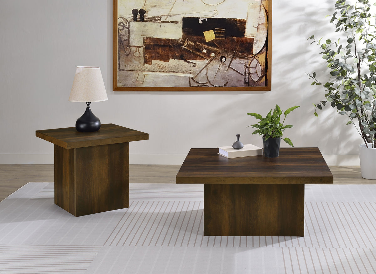 Devar Square Engineered Wood Cocktail Coffee Table - Dark Pine