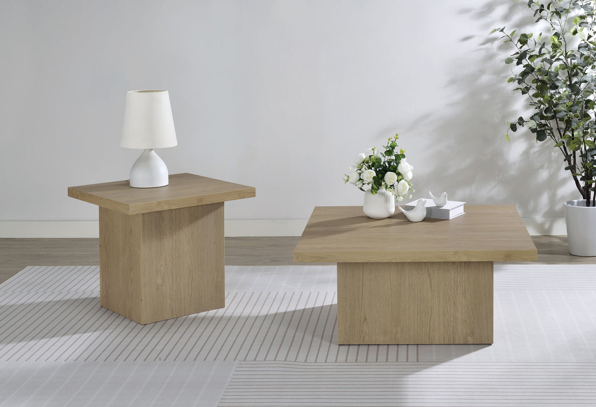 Devar Square Engineered Wood Cocktail Coffee Table - Latte