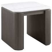 Lior Square Marble Top End Table Charcoal