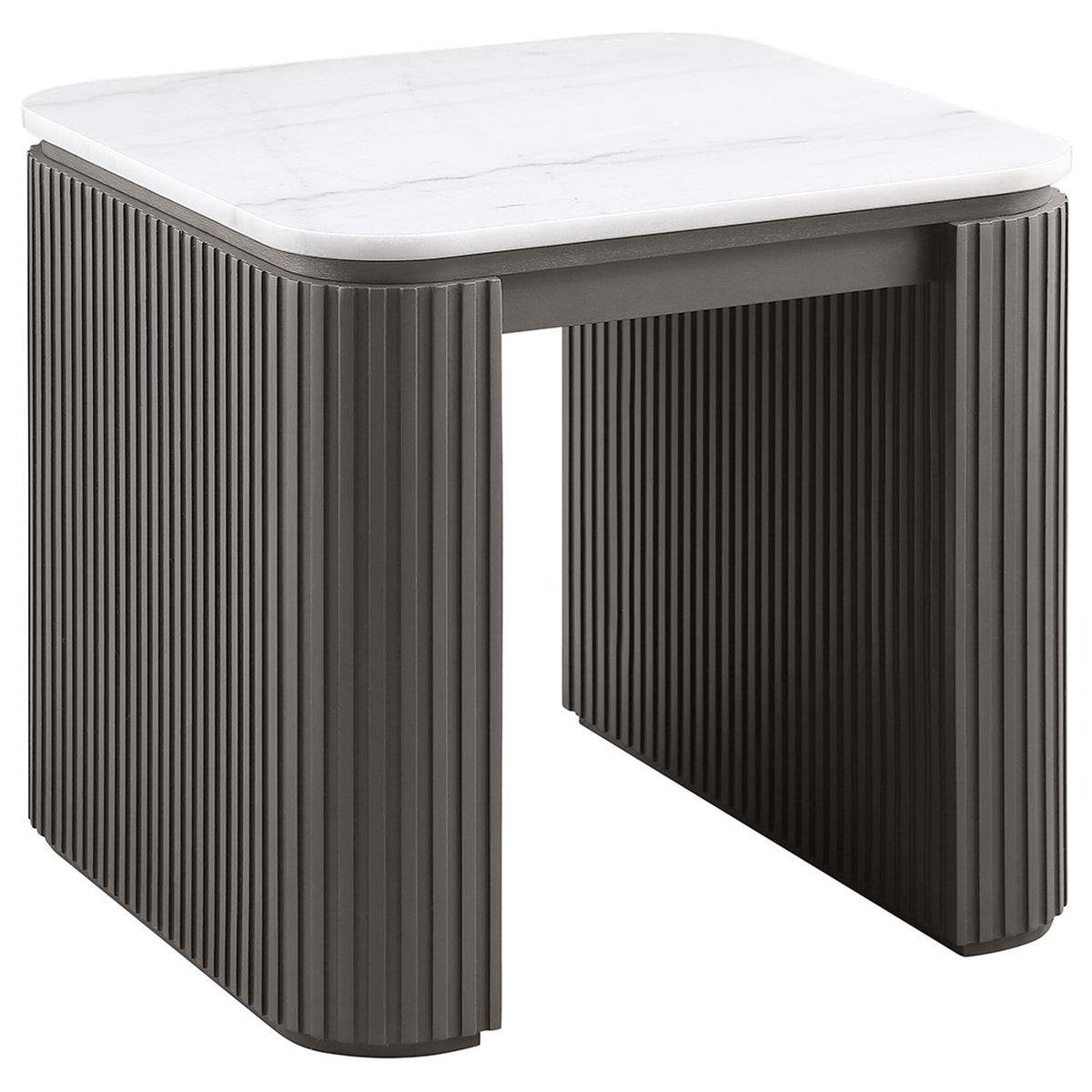Lior Square Marble Top End Table Charcoal