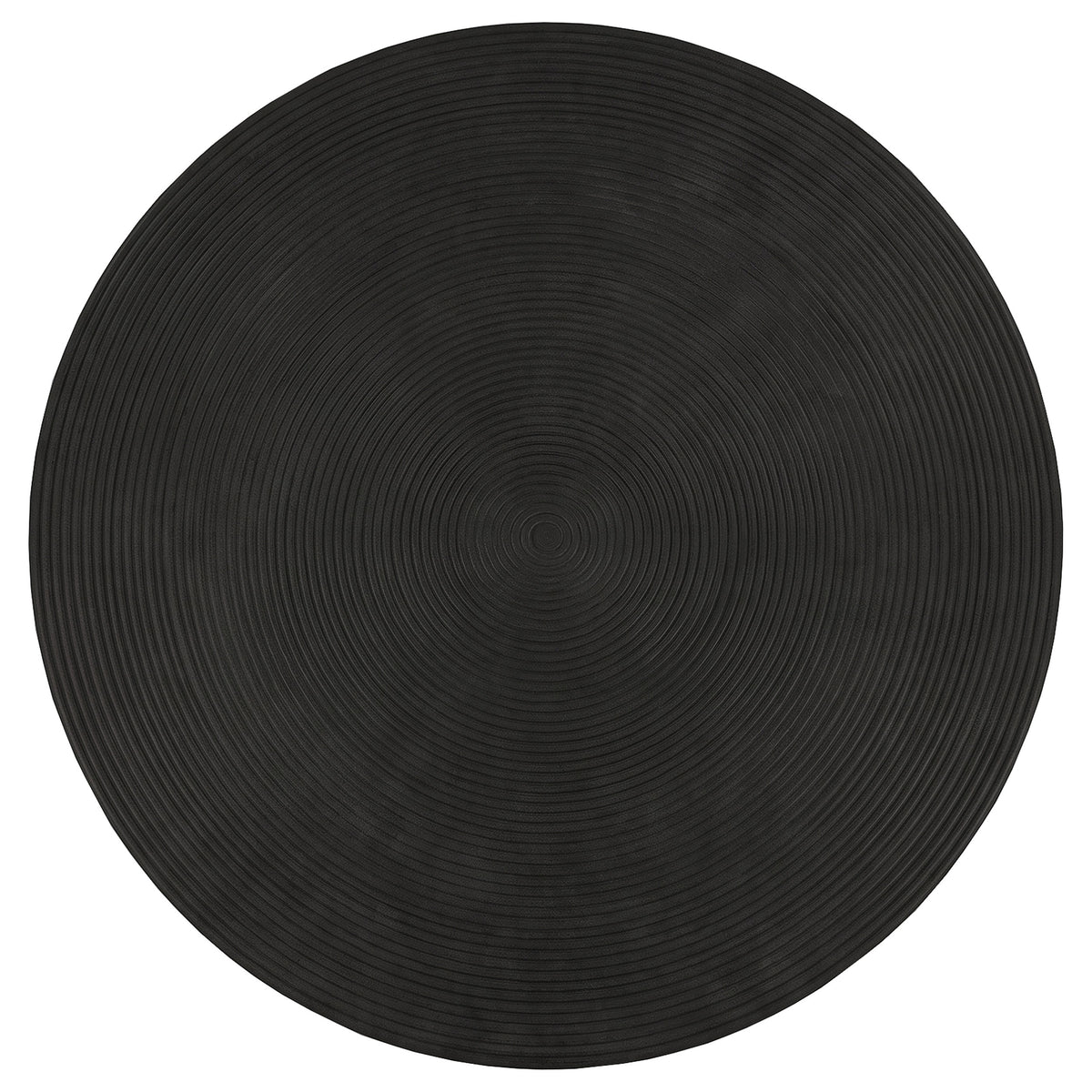 Macedo Round Ribbed Rattan Drum Coffee Table Black
