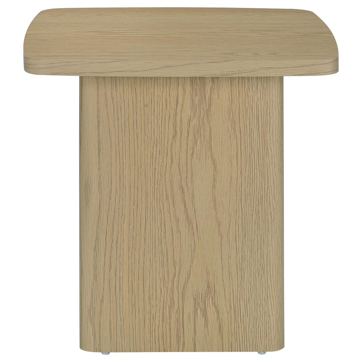 Fraser Transitional Square Pedestal End Table in Greige