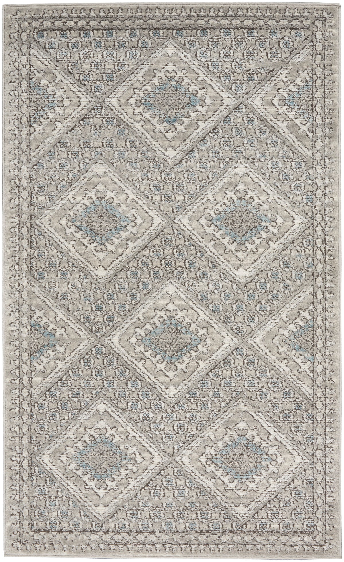 Quarry QUA16 Grey Ivory Blue Rug - Rectangle