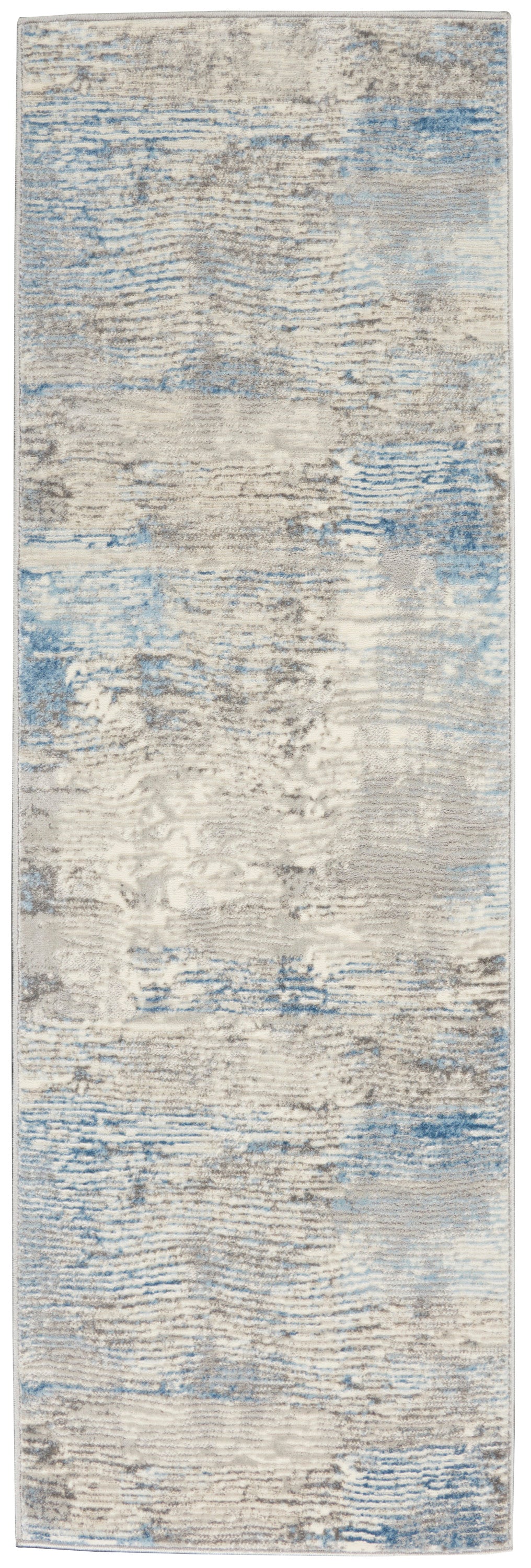 Solace SLA01 Ivory Grey Blue Rug - Runner