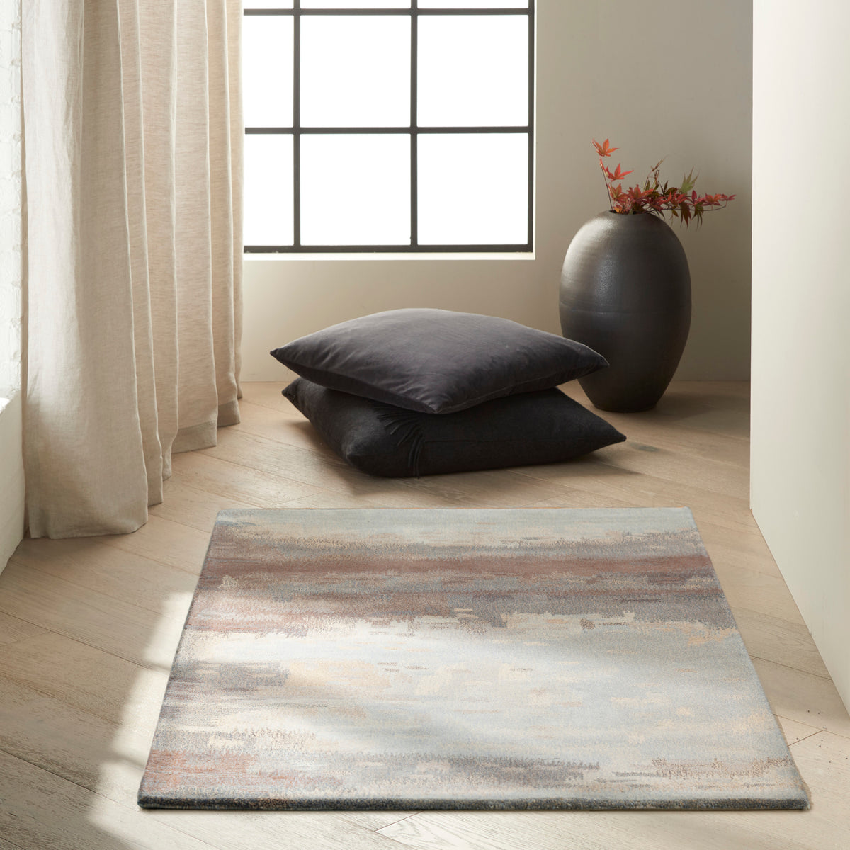 Luster Wash SW12 Slate Rug - room scene