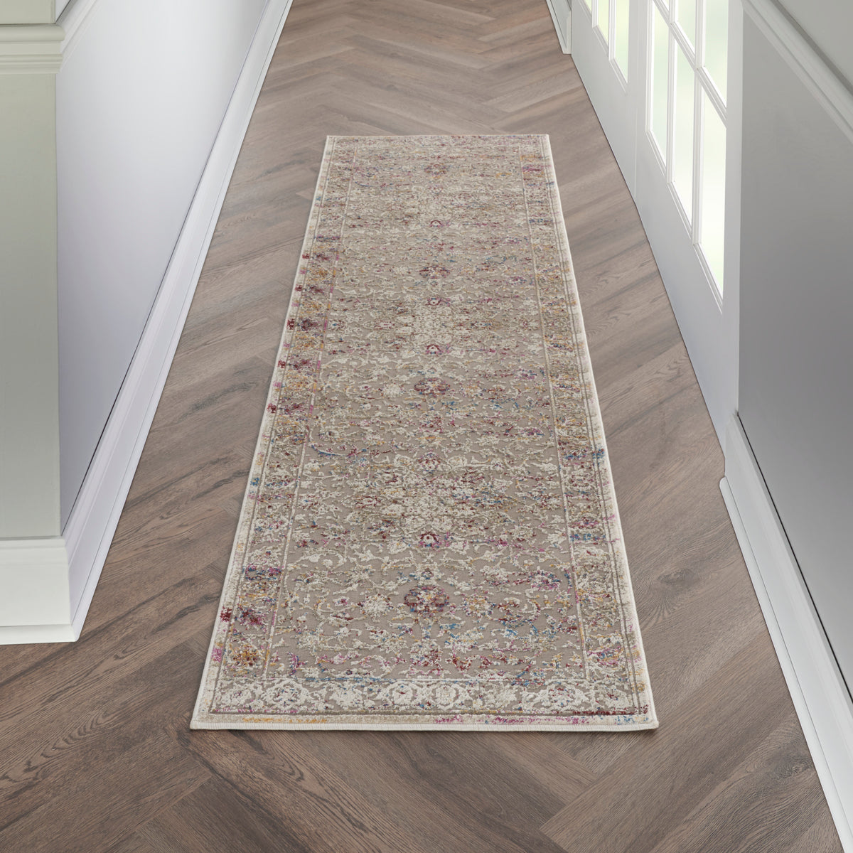 Melody MEL02 Grey Multicolor Rug - room scene