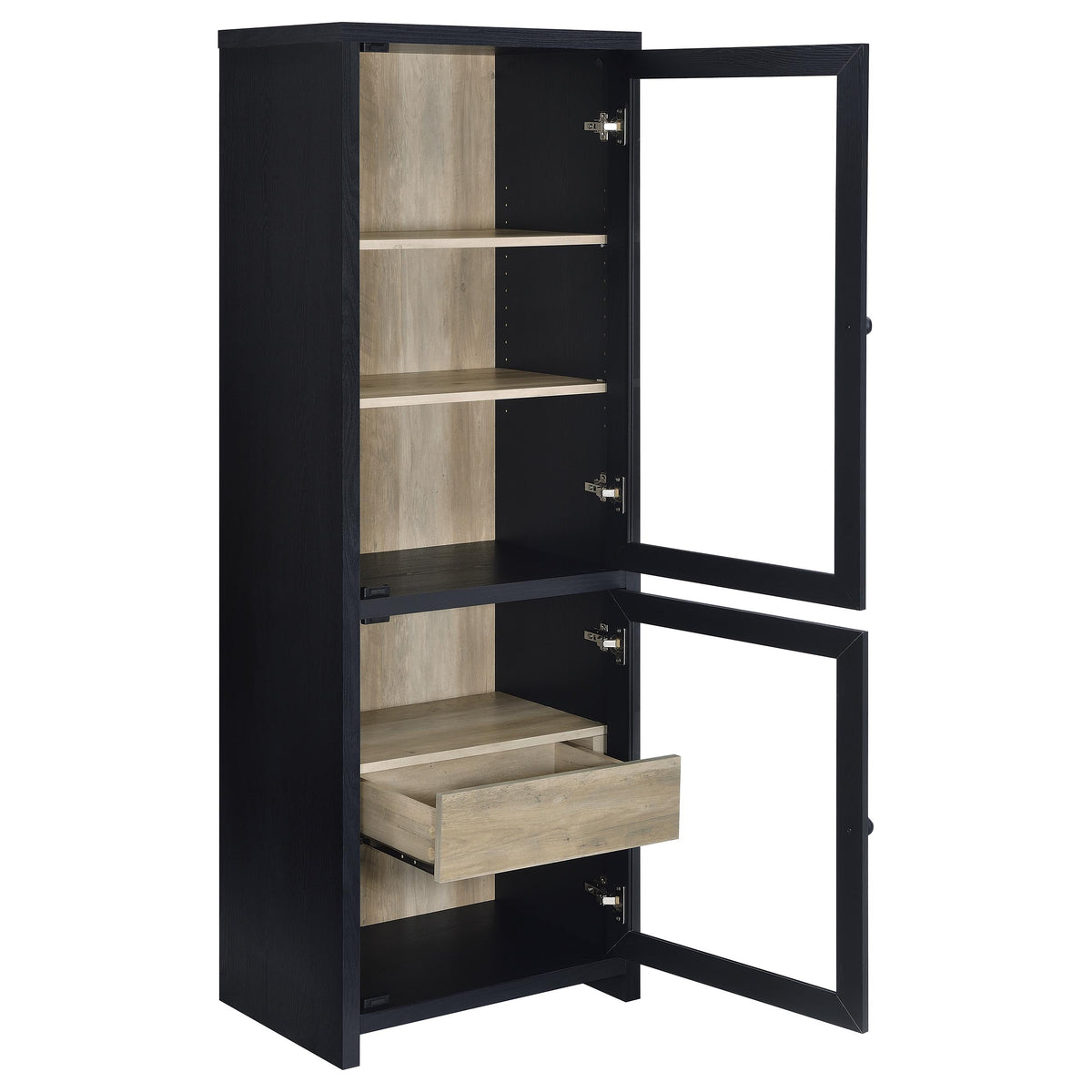 Denison 67-inch 2-door Media Tower Storage Cabinet Black