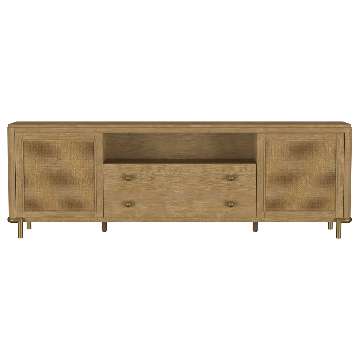 Arini Rattan Cane 2-door TV Stand Media Console - Sand Wash