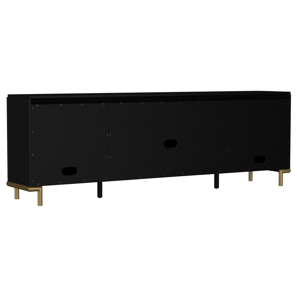 Arini Rattan Cane 2-door TV Stand Media Console - Black